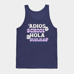 Adios School Hola Summer, summer vacation, end of school, retro vibe Tank Top